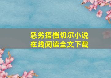 恶劣搭档切尔小说在线阅读全文下载