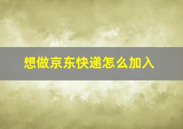 想做京东快递怎么加入