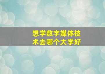 想学数字媒体技术去哪个大学好