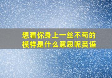 想看你身上一丝不苟的模样是什么意思呢英语