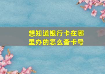 想知道银行卡在哪里办的怎么查卡号