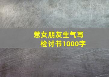 惹女朋友生气写检讨书1000字