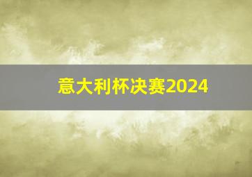 意大利杯决赛2024