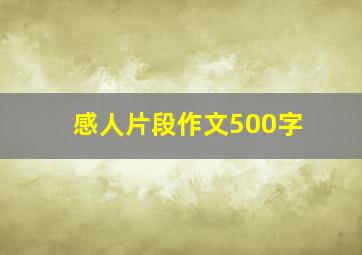 感人片段作文500字