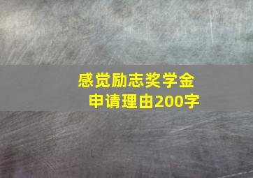 感觉励志奖学金申请理由200字