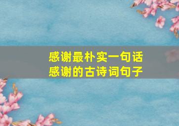 感谢最朴实一句话感谢的古诗词句子