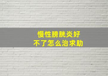 慢性膀胱炎好不了怎么治求助