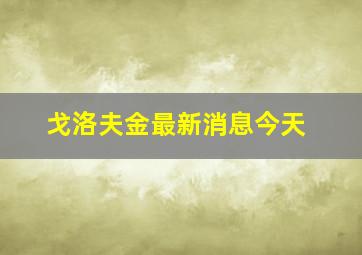 戈洛夫金最新消息今天