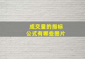 成交量的指标公式有哪些图片