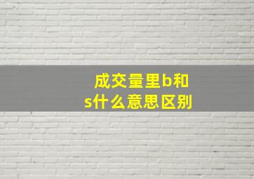 成交量里b和s什么意思区别