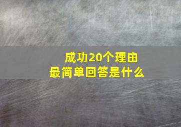 成功20个理由最简单回答是什么