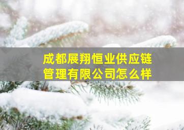 成都展翔恒业供应链管理有限公司怎么样