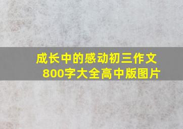 成长中的感动初三作文800字大全高中版图片