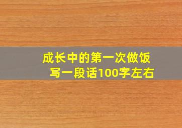 成长中的第一次做饭写一段话100字左右