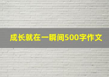 成长就在一瞬间500字作文