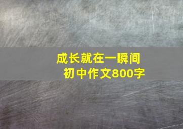 成长就在一瞬间初中作文800字