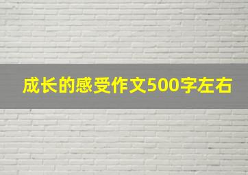 成长的感受作文500字左右