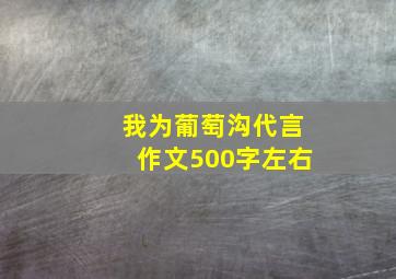 我为葡萄沟代言作文500字左右