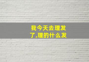 我今天去理发了,理的什么发