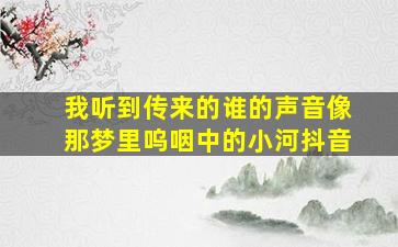 我听到传来的谁的声音像那梦里呜咽中的小河抖音