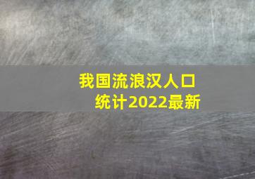 我国流浪汉人口统计2022最新