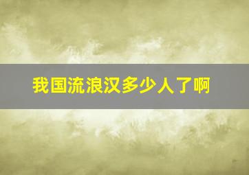 我国流浪汉多少人了啊