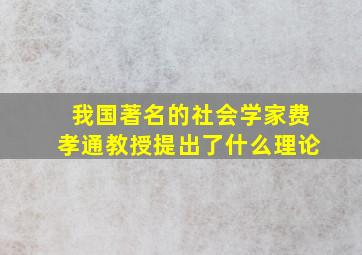 我国著名的社会学家费孝通教授提出了什么理论