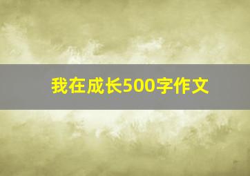 我在成长500字作文