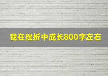 我在挫折中成长800字左右