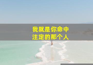 我就是你命中注定的那个人