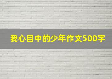 我心目中的少年作文500字