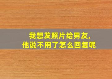 我想发照片给男友,他说不用了怎么回复呢