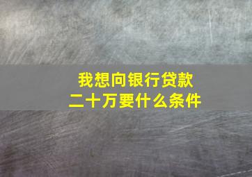 我想向银行贷款二十万要什么条件