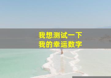 我想测试一下我的幸运数字