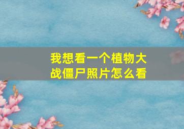 我想看一个植物大战僵尸照片怎么看