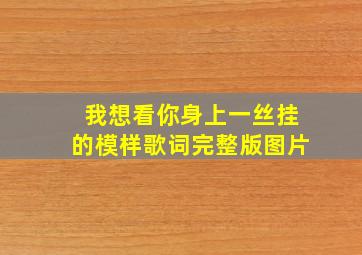 我想看你身上一丝挂的模样歌词完整版图片