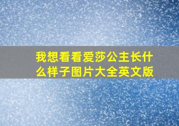 我想看看爱莎公主长什么样子图片大全英文版