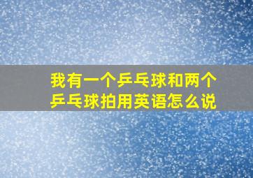 我有一个乒乓球和两个乒乓球拍用英语怎么说