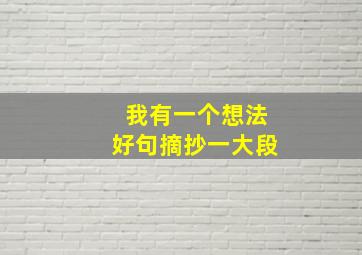 我有一个想法好句摘抄一大段