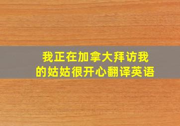 我正在加拿大拜访我的姑姑很开心翻译英语