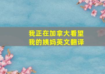 我正在加拿大看望我的姨妈英文翻译