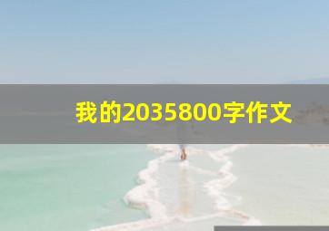 我的2035800字作文