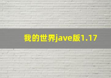 我的世界jave版1.17