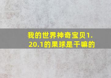 我的世界神奇宝贝1.20.1的果球是干嘛的