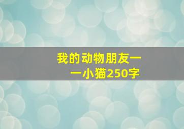 我的动物朋友一一小猫250字