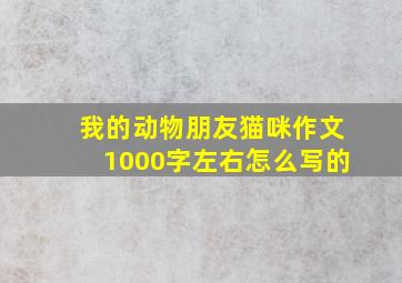 我的动物朋友猫咪作文1000字左右怎么写的