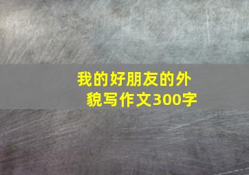 我的好朋友的外貌写作文300字