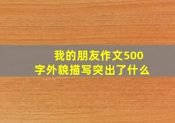 我的朋友作文500字外貌描写突出了什么