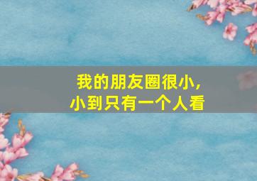 我的朋友圈很小,小到只有一个人看