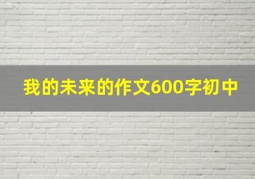 我的未来的作文600字初中